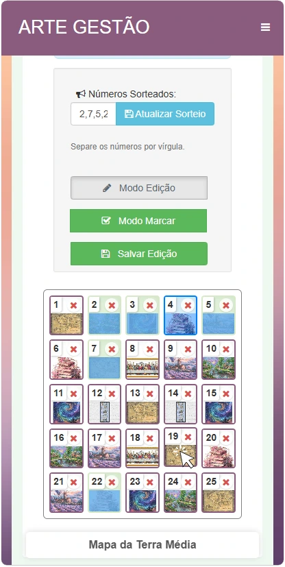 Tela do App Arte Gestão